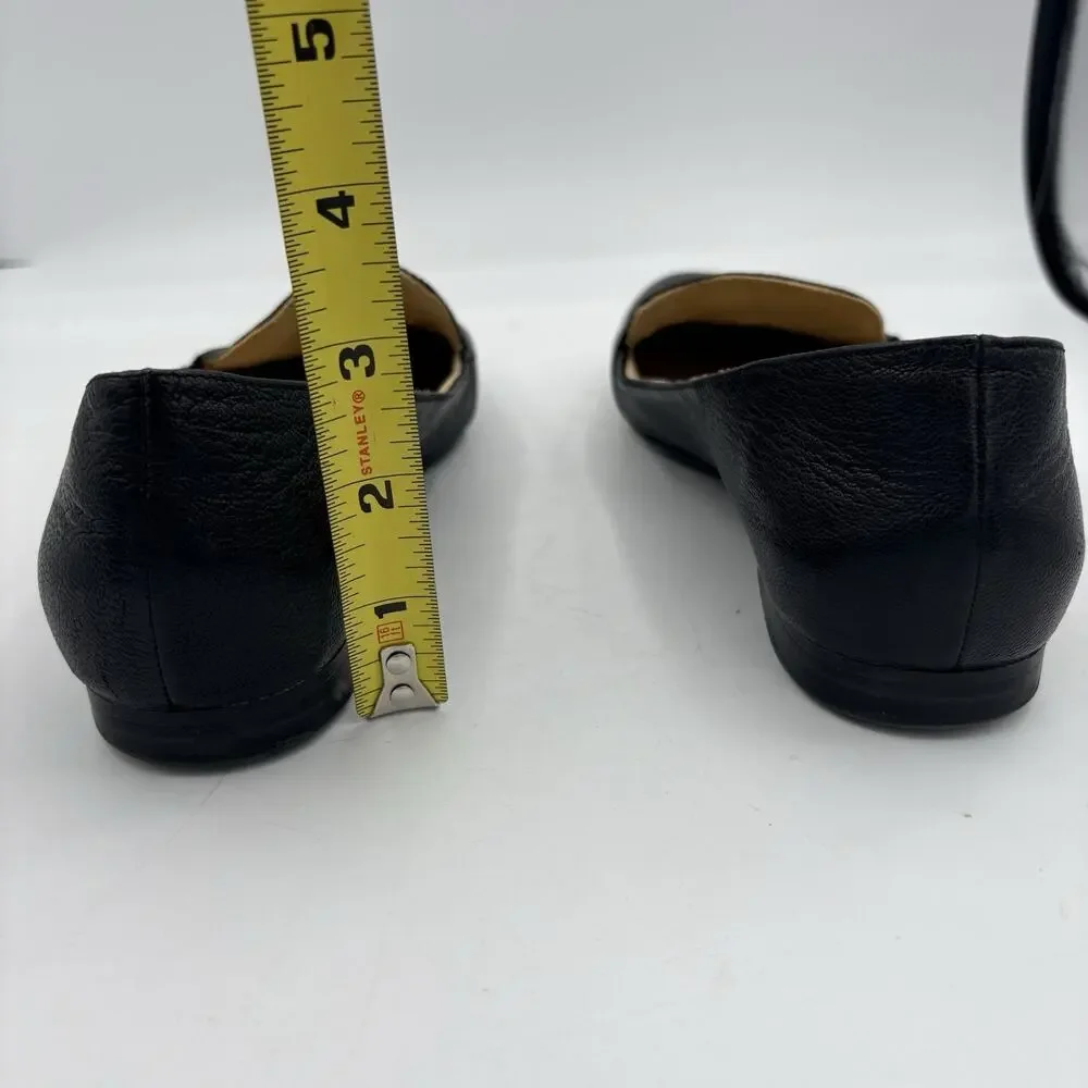 Naturalizer Flats Loafers Womens Size 7 Emiline Black Leather Block Slip‎ On